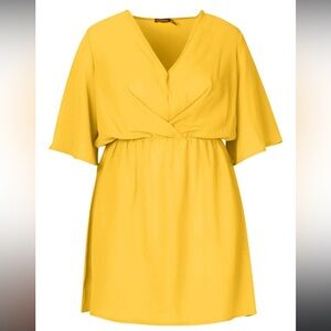 Plus size angel sleeve smock dress 👗